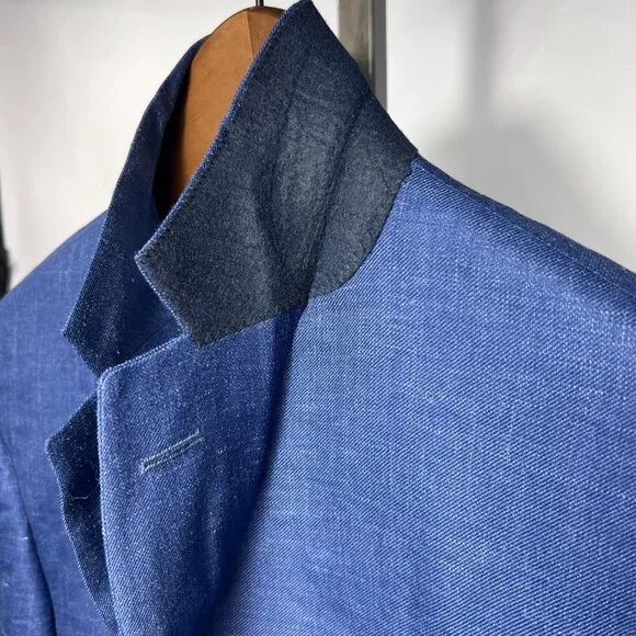 NWT WALTER MORTON 40R Royal Blue 2 Btn Worsted Wool Blazer Made in USA - Picture 4 of 7